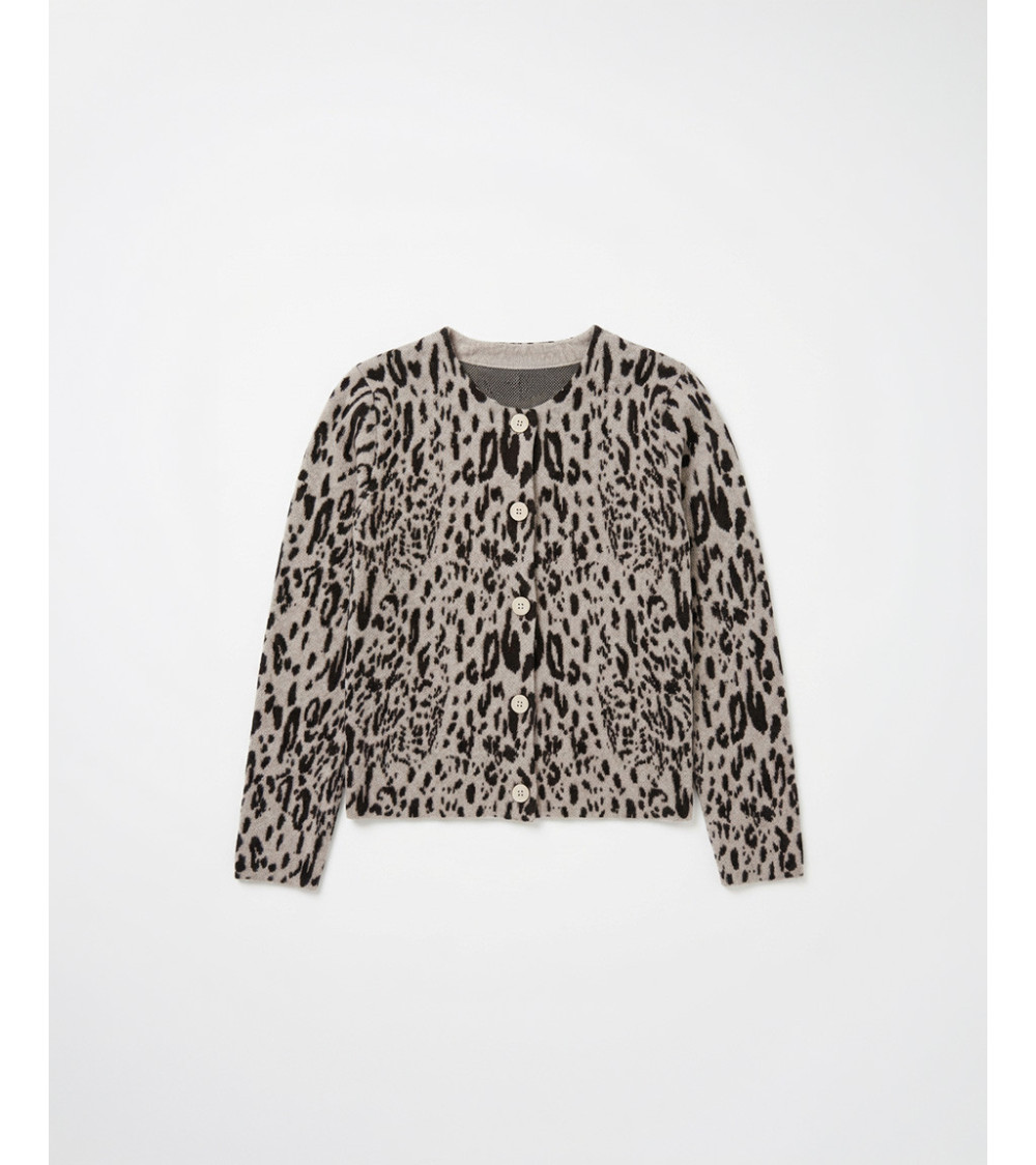 CÁRDIGAN ANIMAL PRINT CUELLO REDONDO | MULAYA