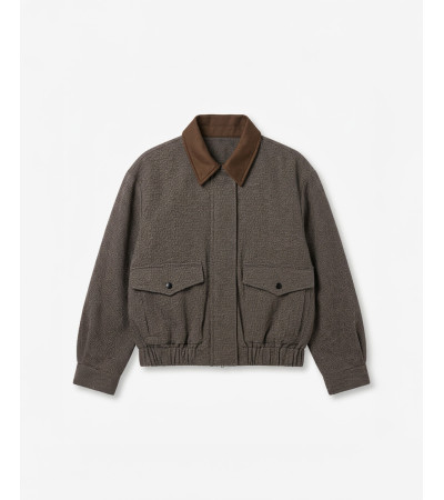 CHAQUETA COMBINADA ESPIGA ANTE CONTRASTE | MULAYA