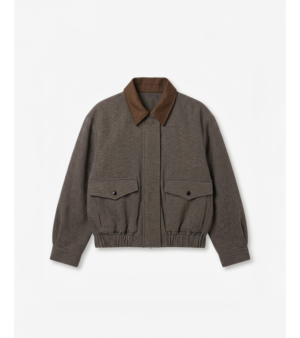 CHAQUETA COMBINADA ESPIGA ANTE CONTRASTE | MULAYA