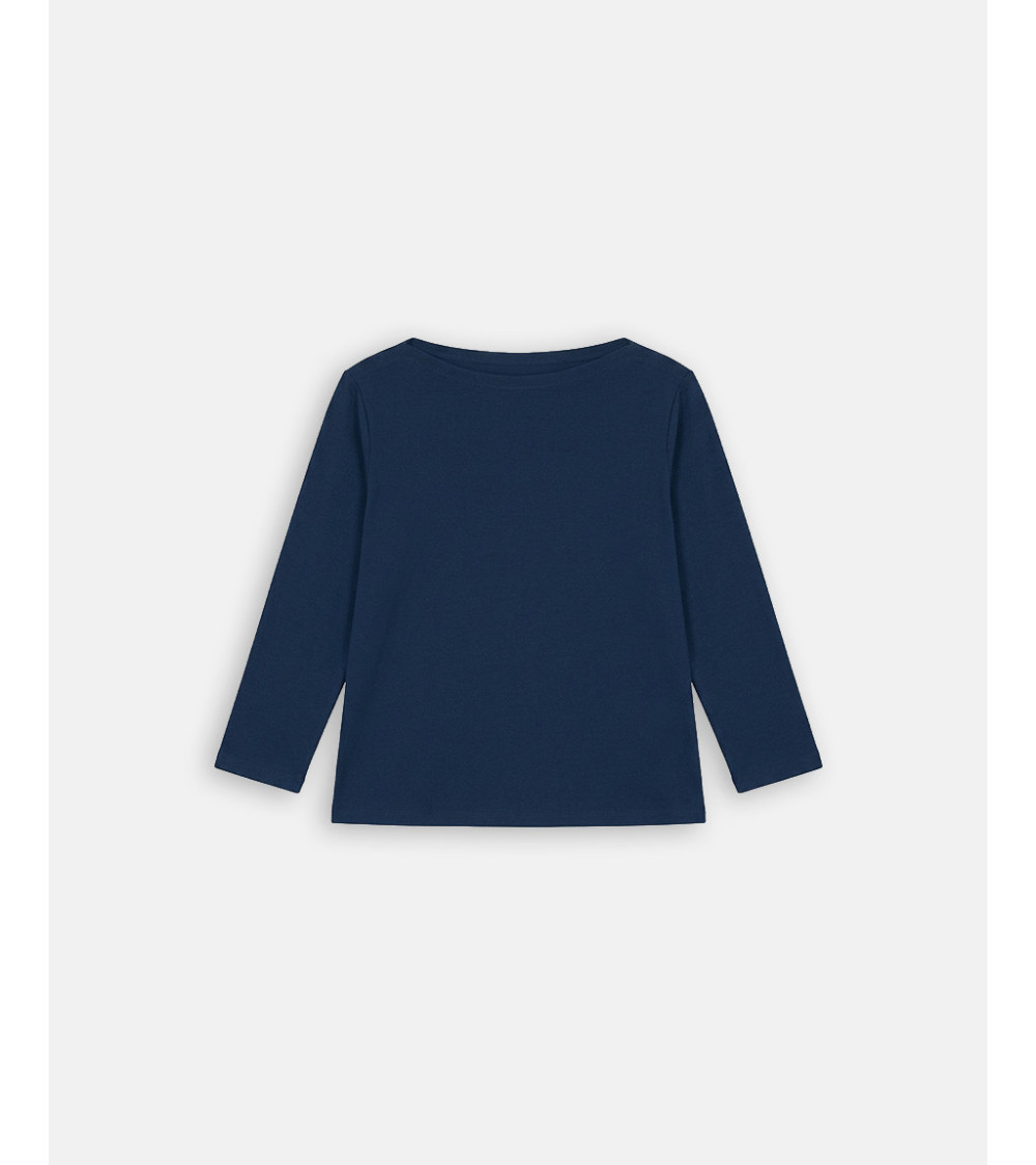 CAMISETA MANGA FRANCESA CUELLO BARCO ALGODÓN | MULAYA