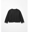 CHAQUETA DENIM BOTONES CUELLO REDONDO RAYAS | MULAYA