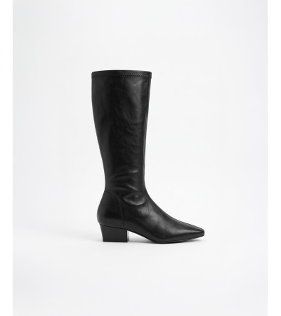 BOTAS ALTAS EFECTO PIEL TACÓN 4CM | MULAYA