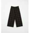 PANTALÓN WIDE LEG CUADROS TARTAN LANA | MULAYA