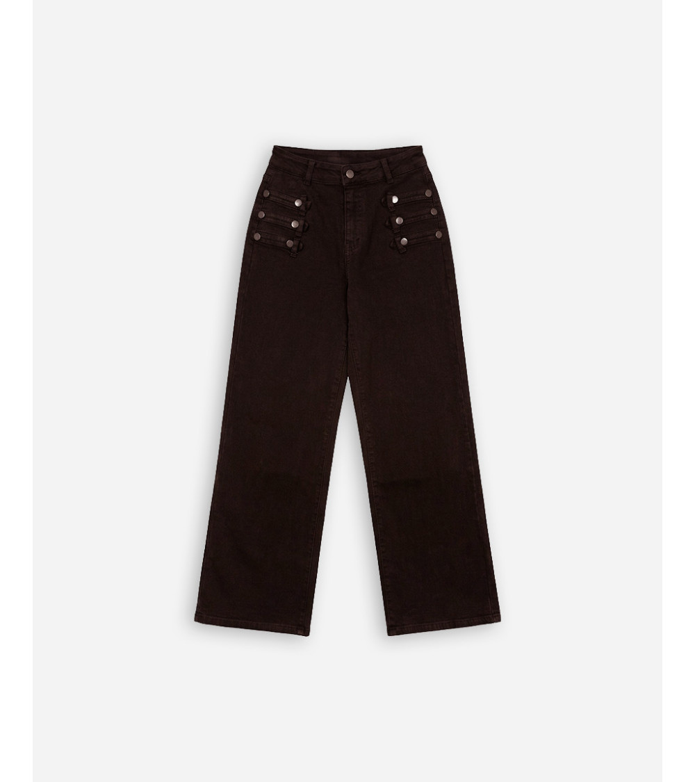 JEANS RECTO CON ALAMARES EN LOS LATERALES | MULAYA