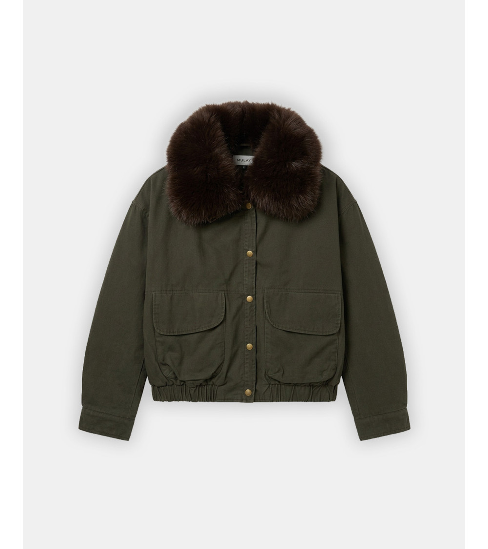 CHAQUETA ACOLCHADA CUELLO PELO DESMONTABLE | MULAYA
