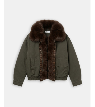 CHAQUETA ACOLCHADA CUELLO PELO DESMONTABLE | MULAYA