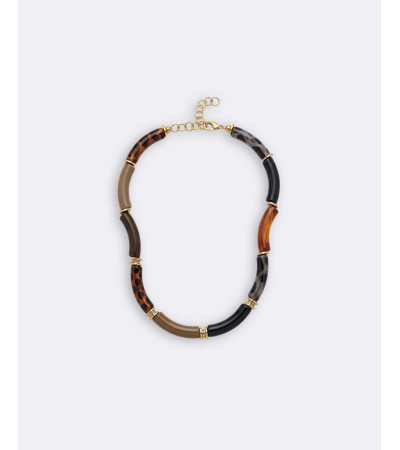 GARGANTILLA TUBOS RESINA MULTICOLOR METAL | MULAYA