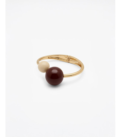 PULSERA RÍGIDA DOBLE BOLA RESINA BISAGRA | MULAYA