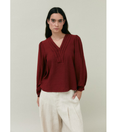 BLUSA PLIEGUES ESCOTE