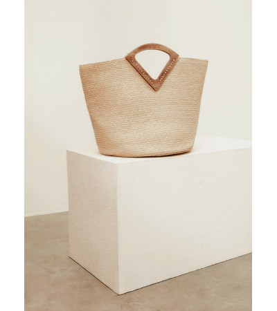 BOLSO RAFIA Y MADERA