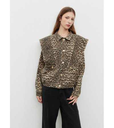 CAZADORA DENIM LEOPARDO