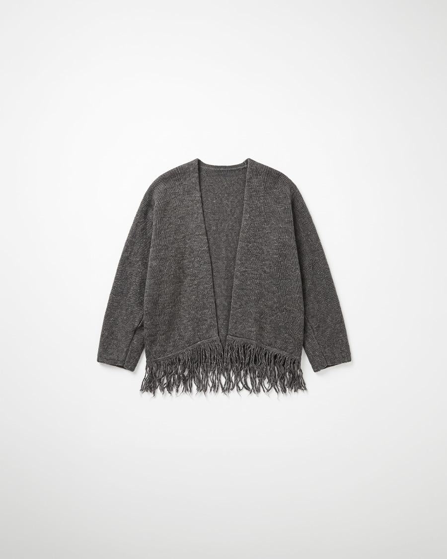FRINGED KNIT CARDIGAN