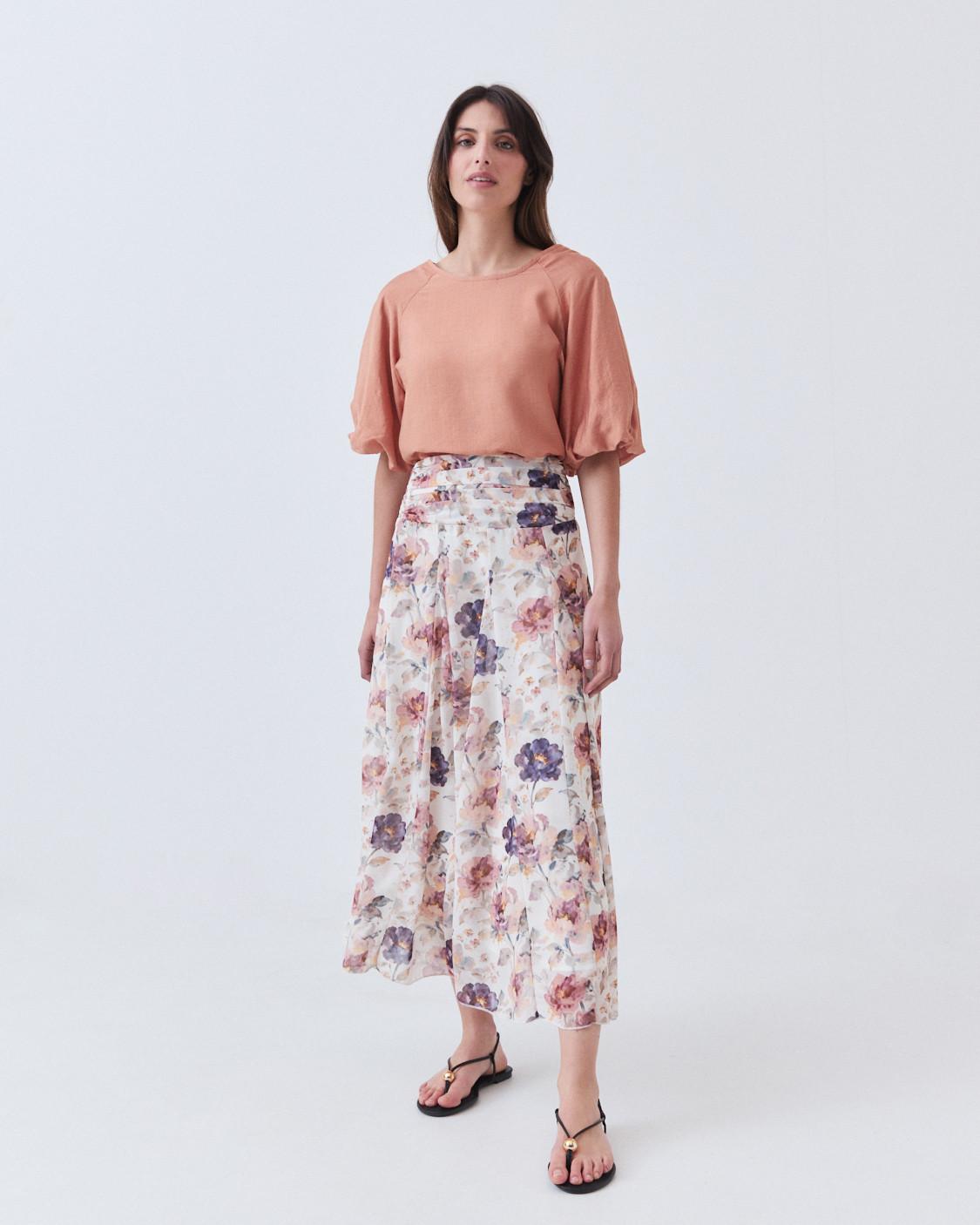 FALDA MIDI ESTAMPADA