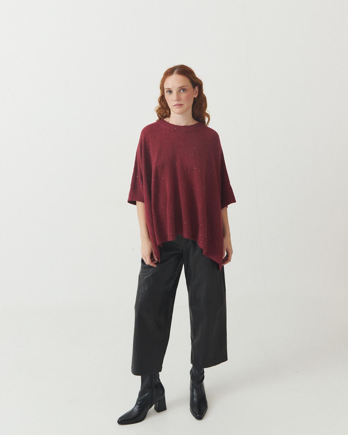 PONCHO RECTANGULAR LUREX LENTEJUELAS