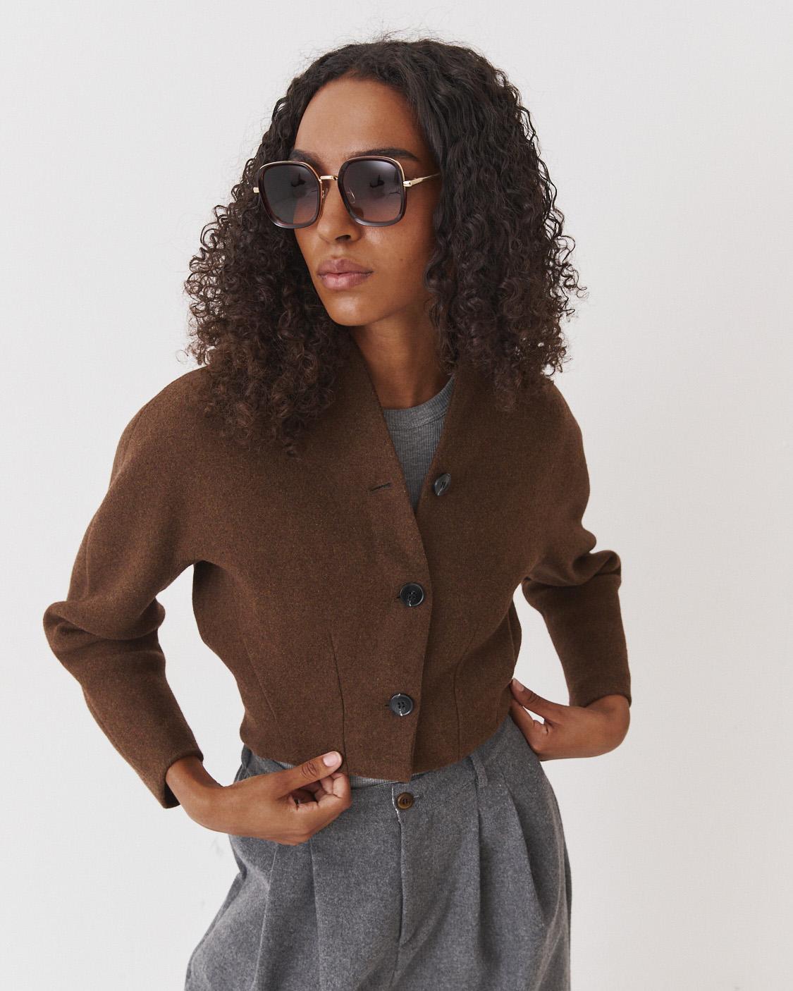 CHAQUETA CROP CON LANA