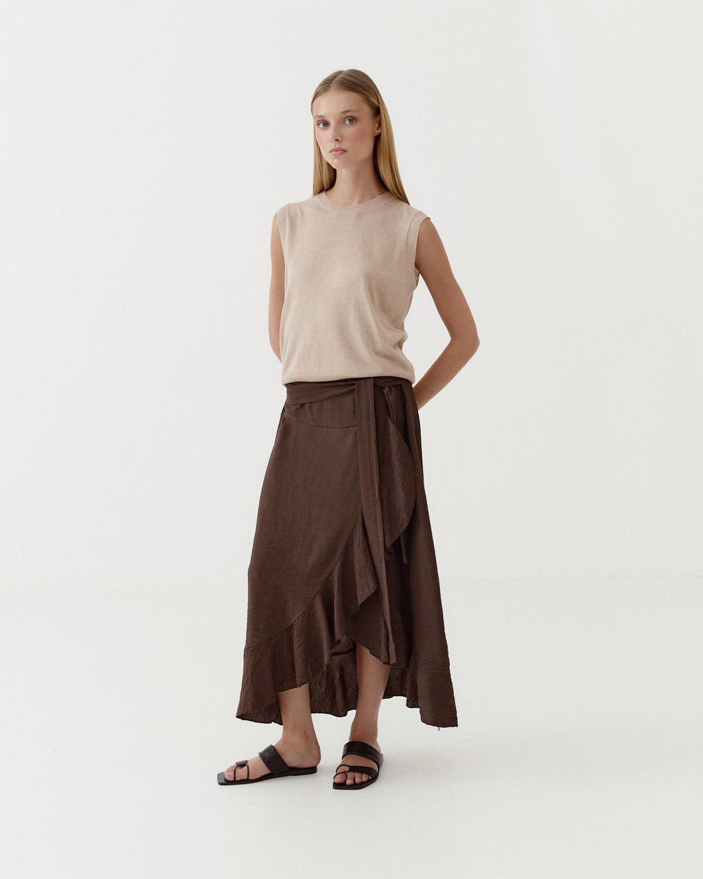 SARONG-STYLE MIDI SKIRT