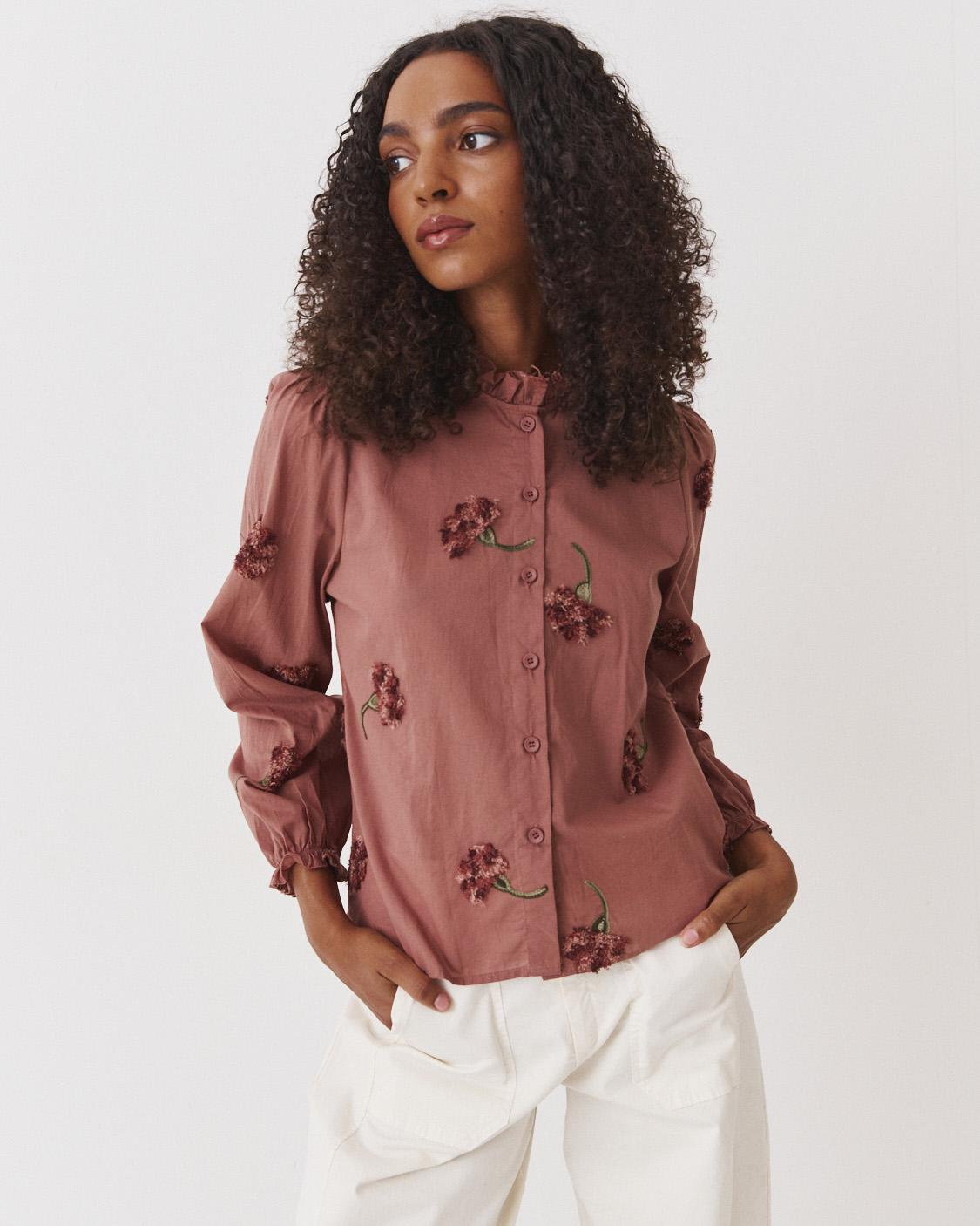 BLUSA BORDADA MINI VOLANTES