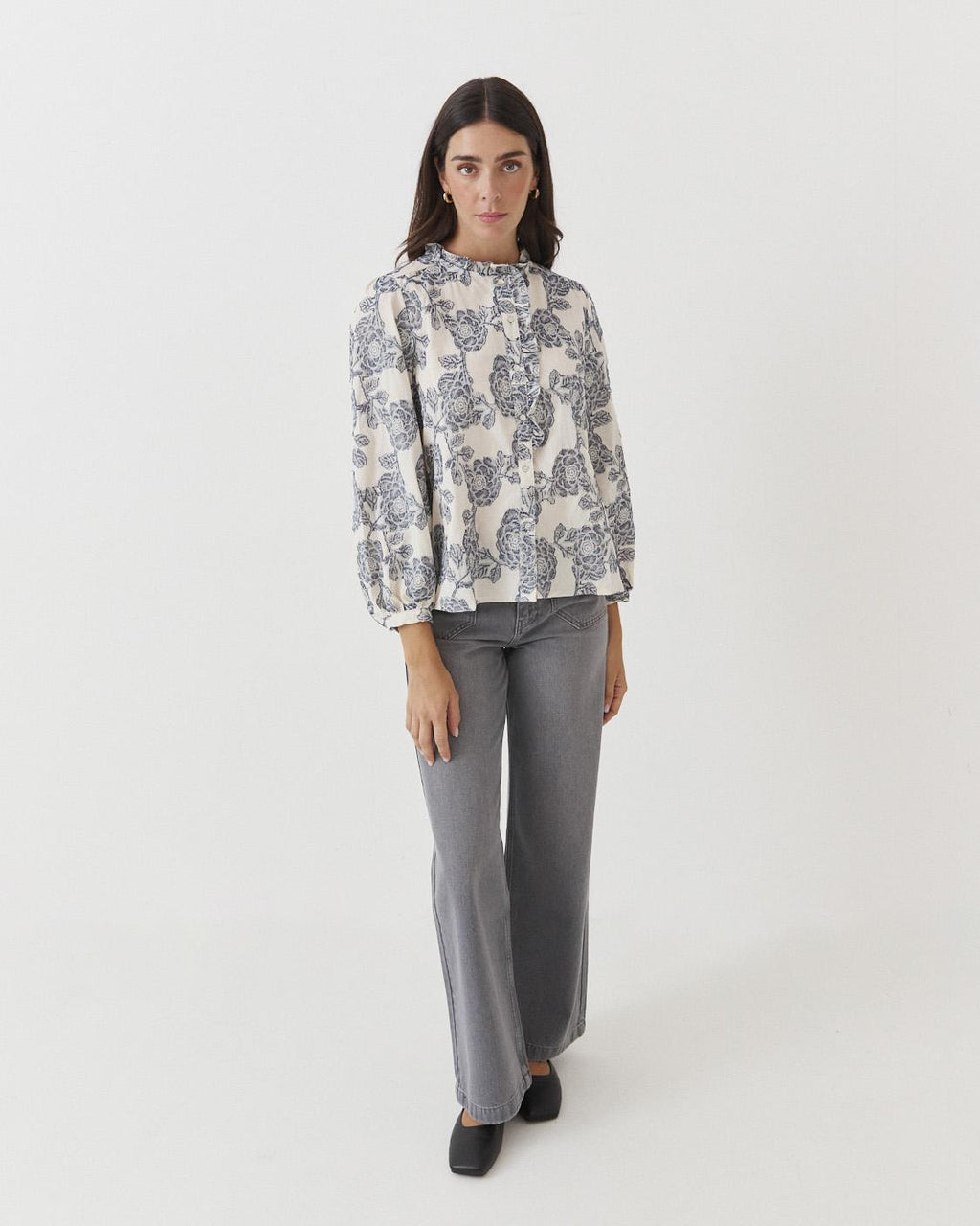 CAMISA JACQUARD FLORES