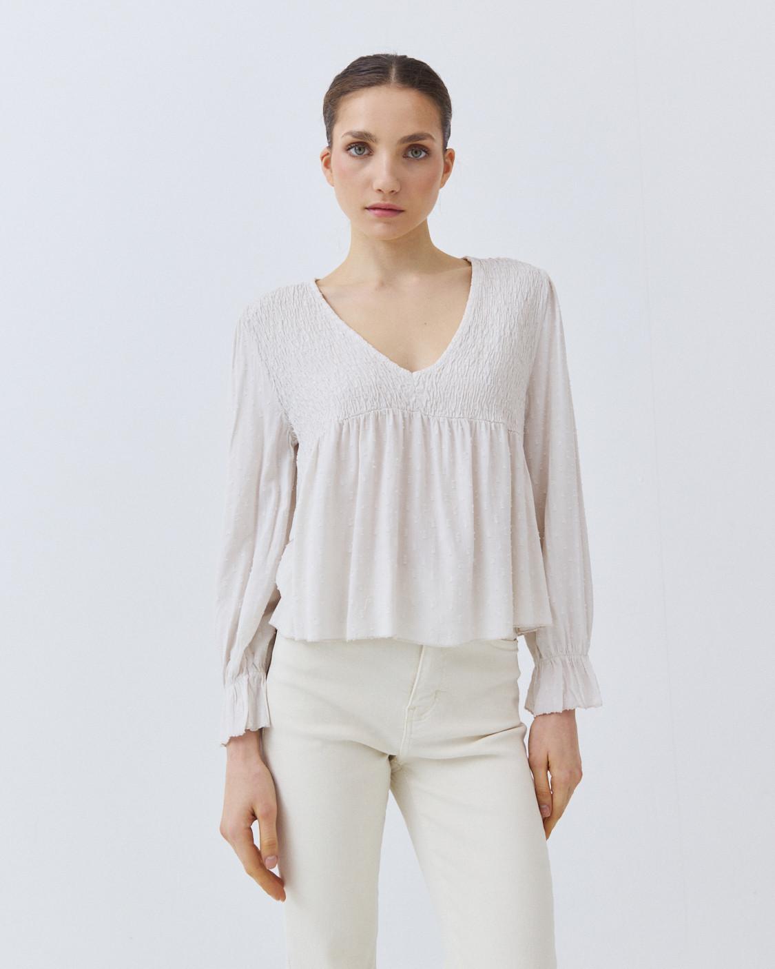 LUREX V-NECK BLOUSE