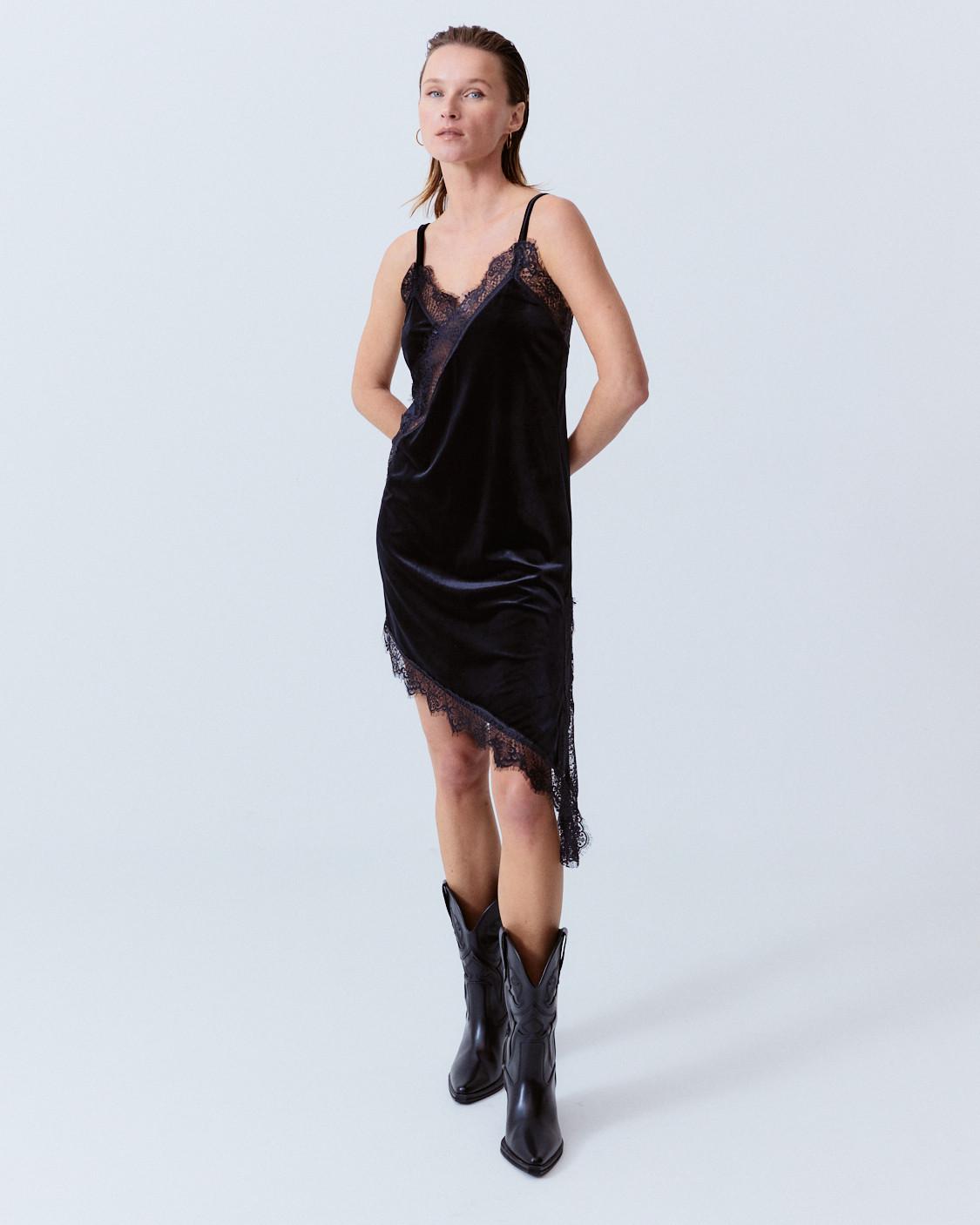 VESTIDO TERCIOPLEO ASIMETRICO