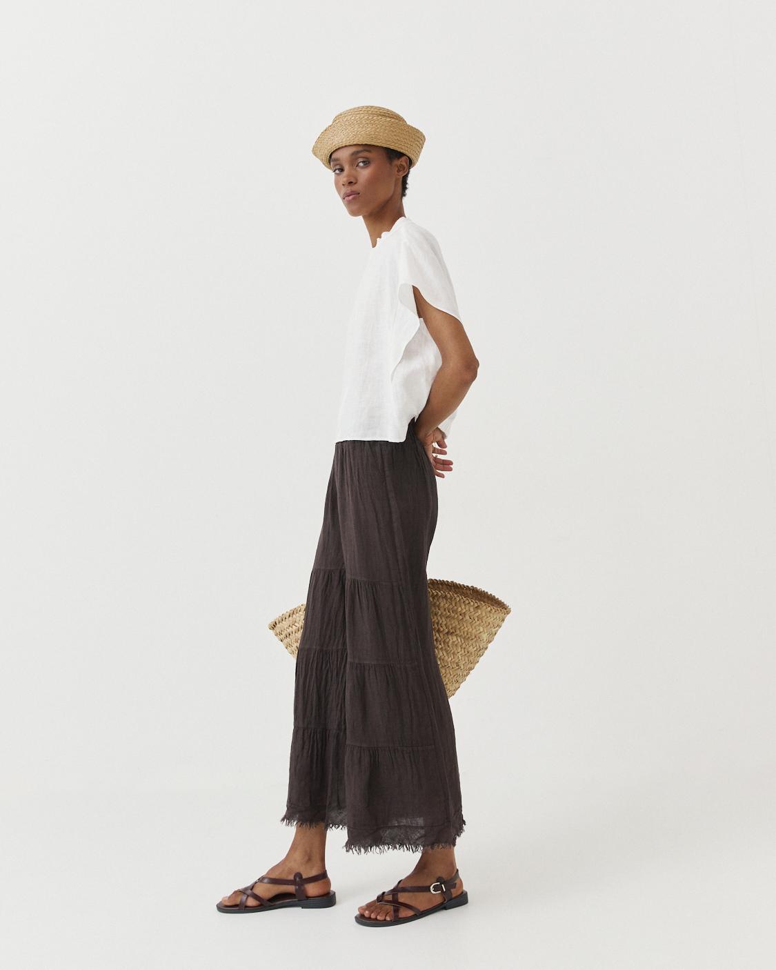 PANTALÓN LINO FLECOS WIDE LEG
