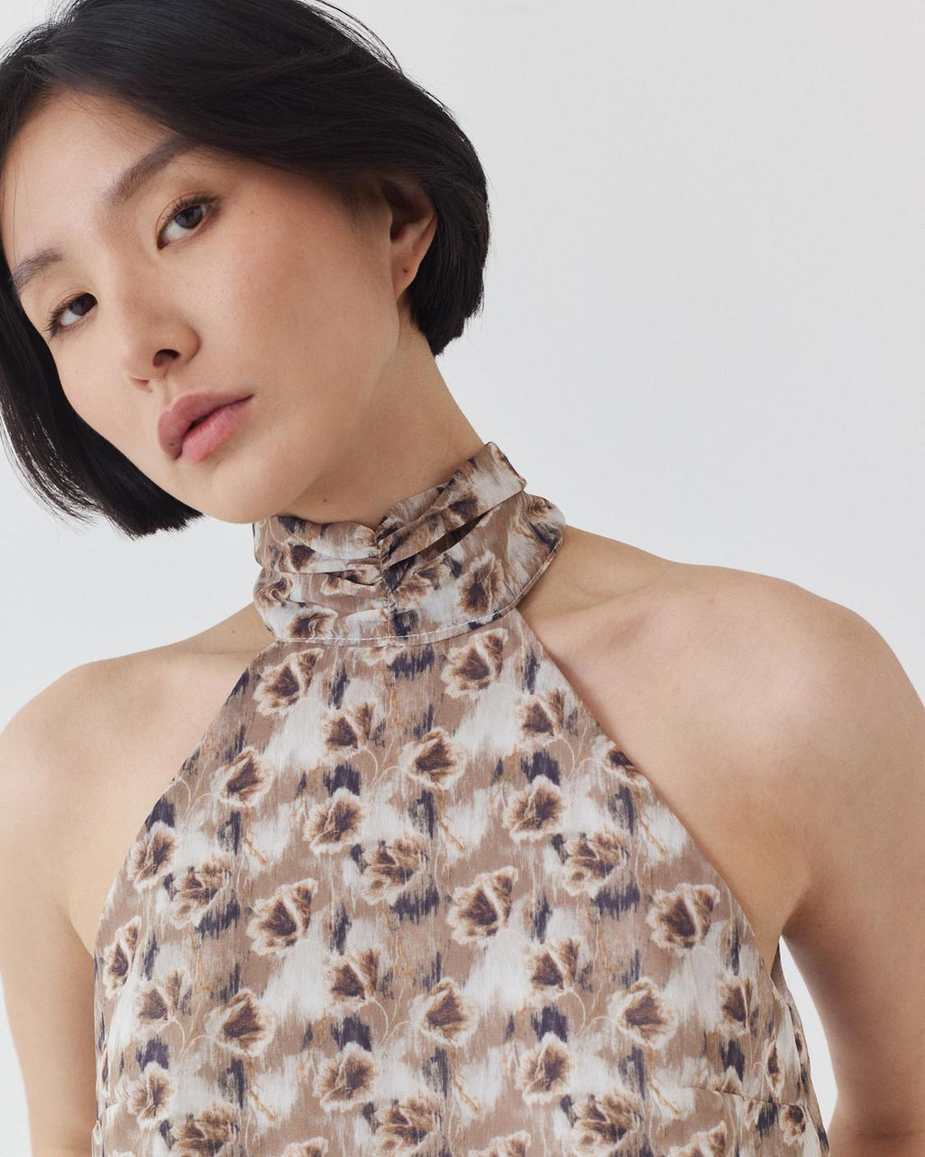PRINTED HALTER NECK TOP