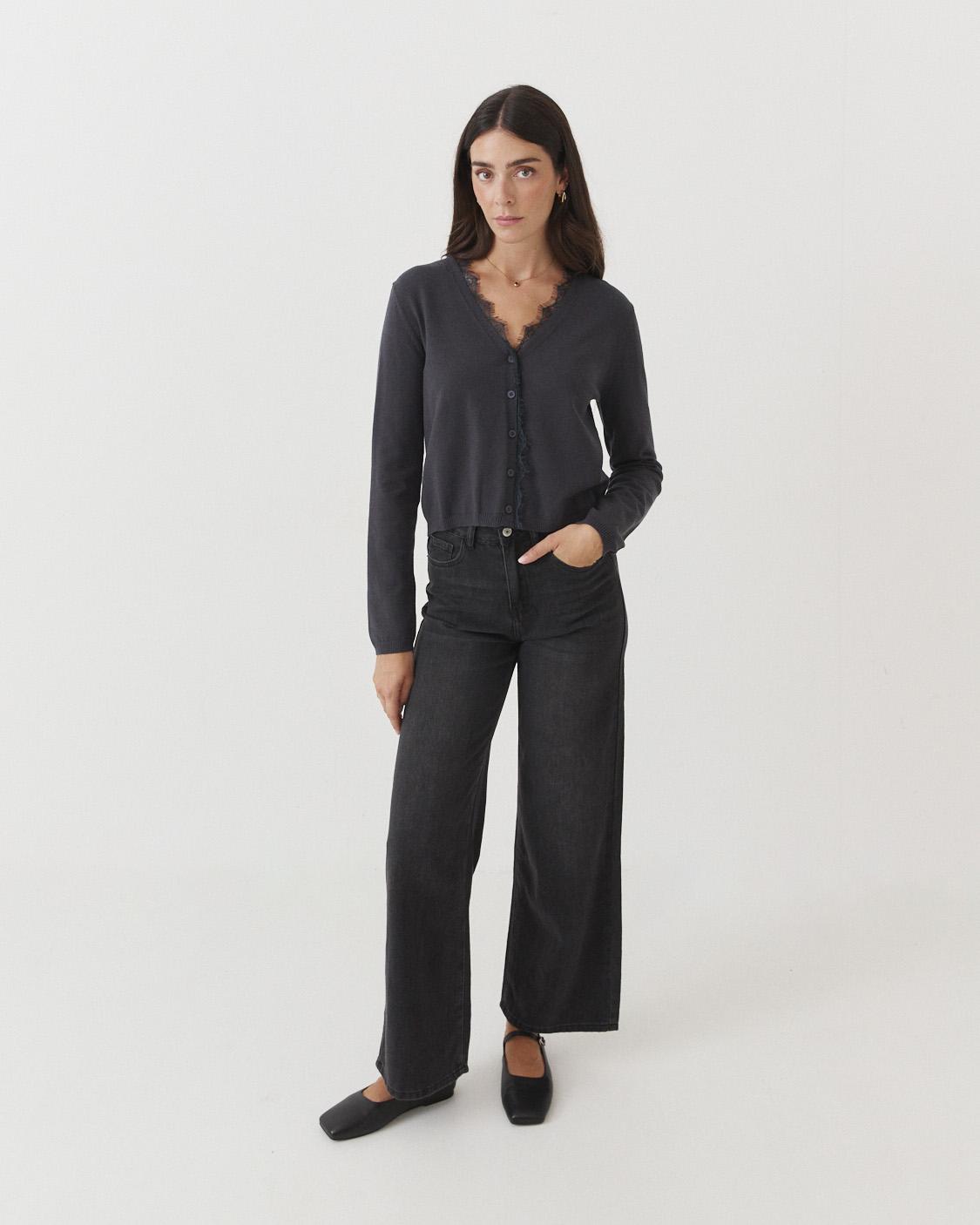 LACE V-NECK CARDIGAN