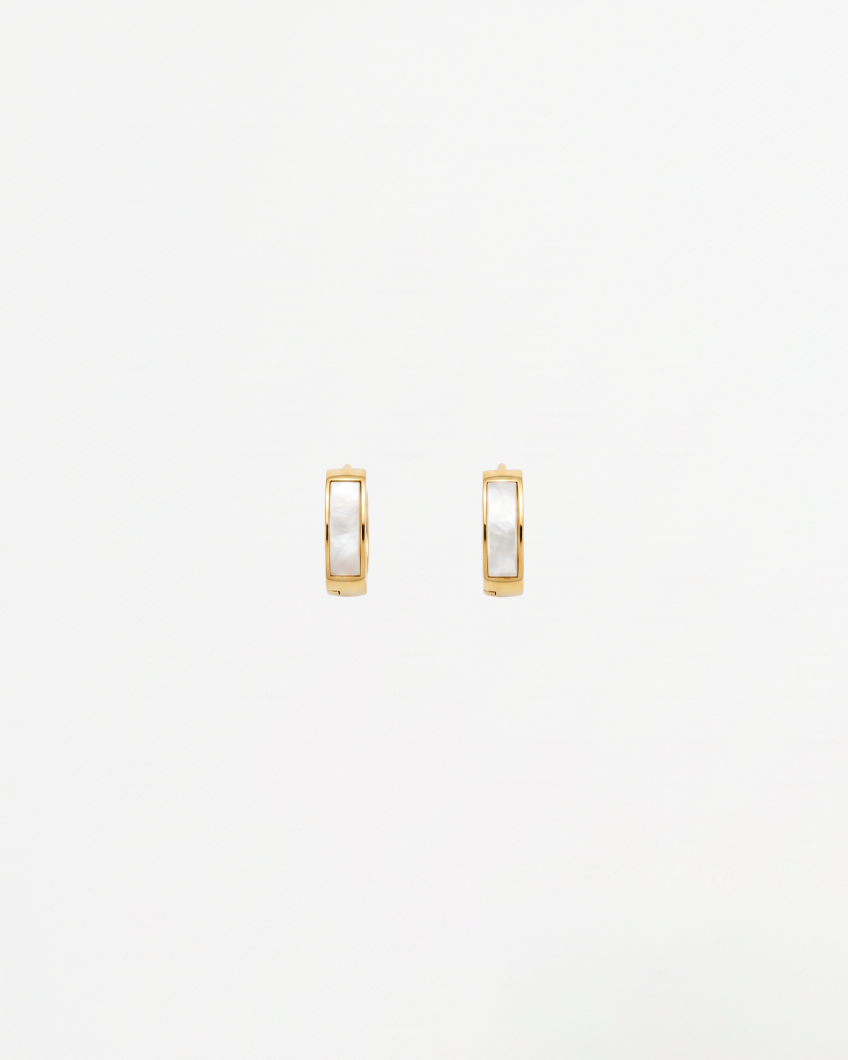 MOTHER-OF-PEARL HOOP EARRINGS