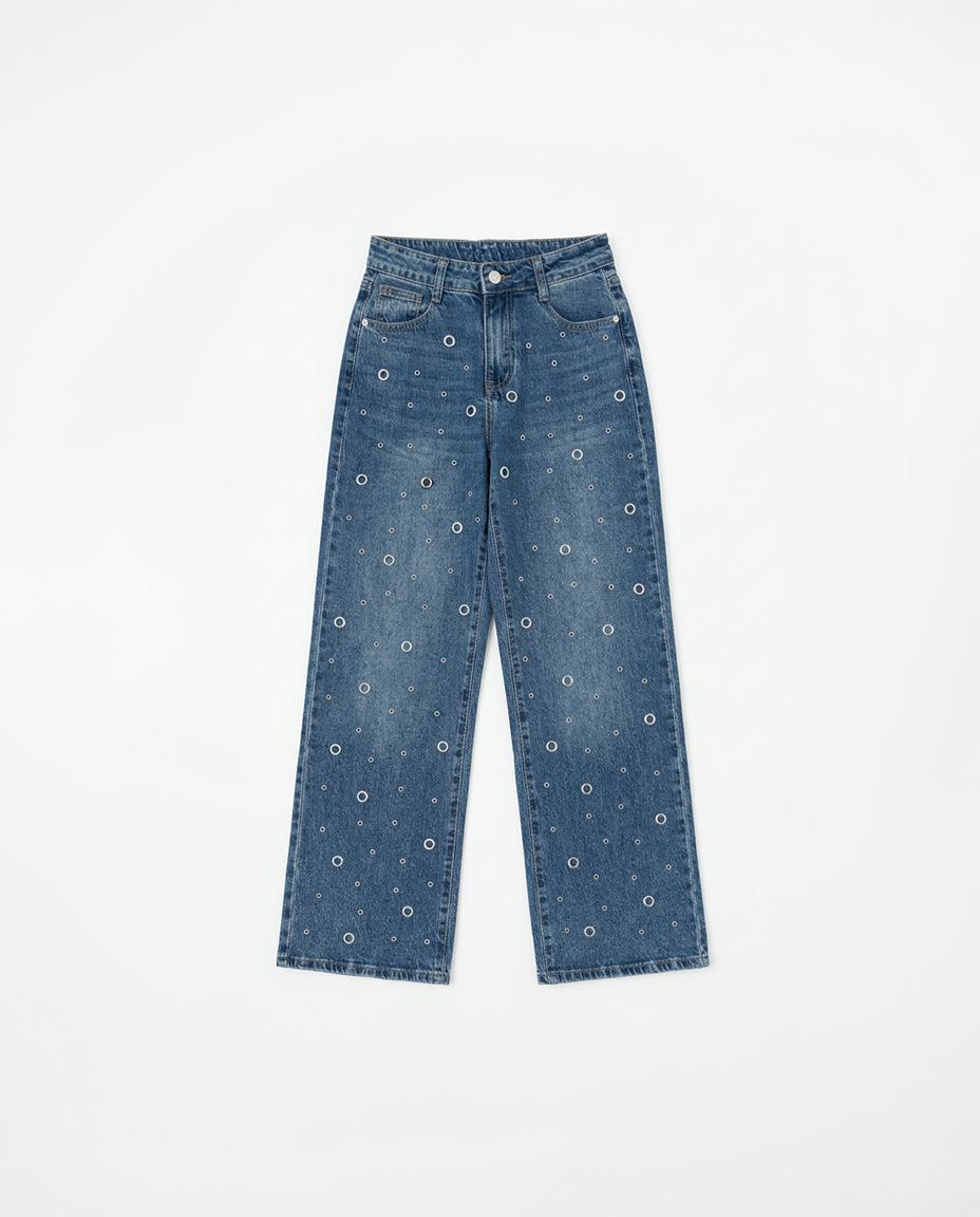 JEANS WIDE LEG OJALES