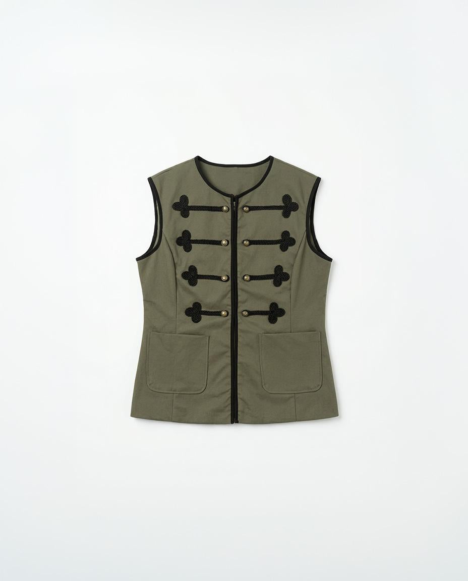 CONTRAST PIPING VEST