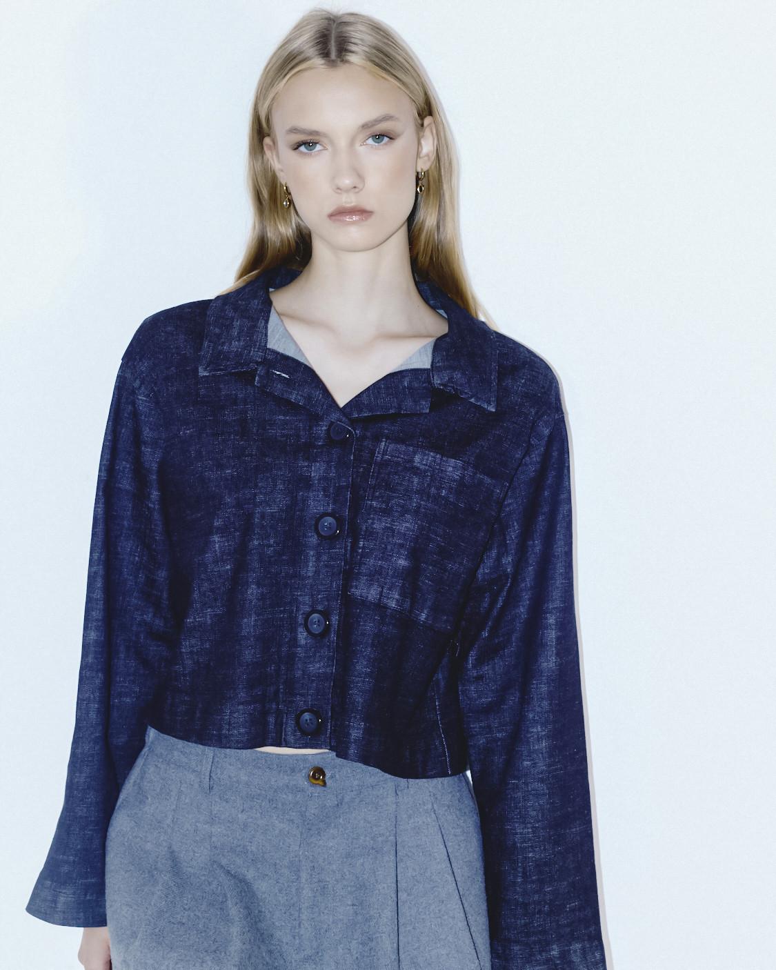 CAMISA CROP DENIM