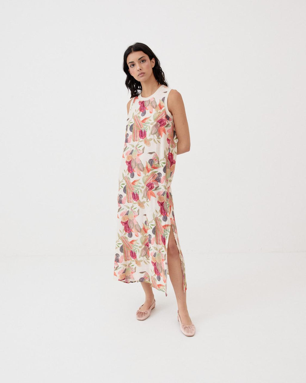 VESTIDO LARGO MANGA SISA ESTAMPADO