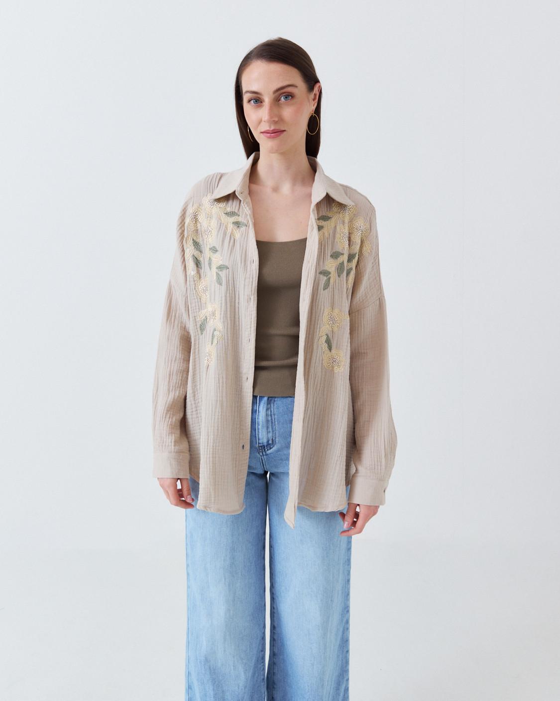 EMBROIDERED FLOWER SHIRT