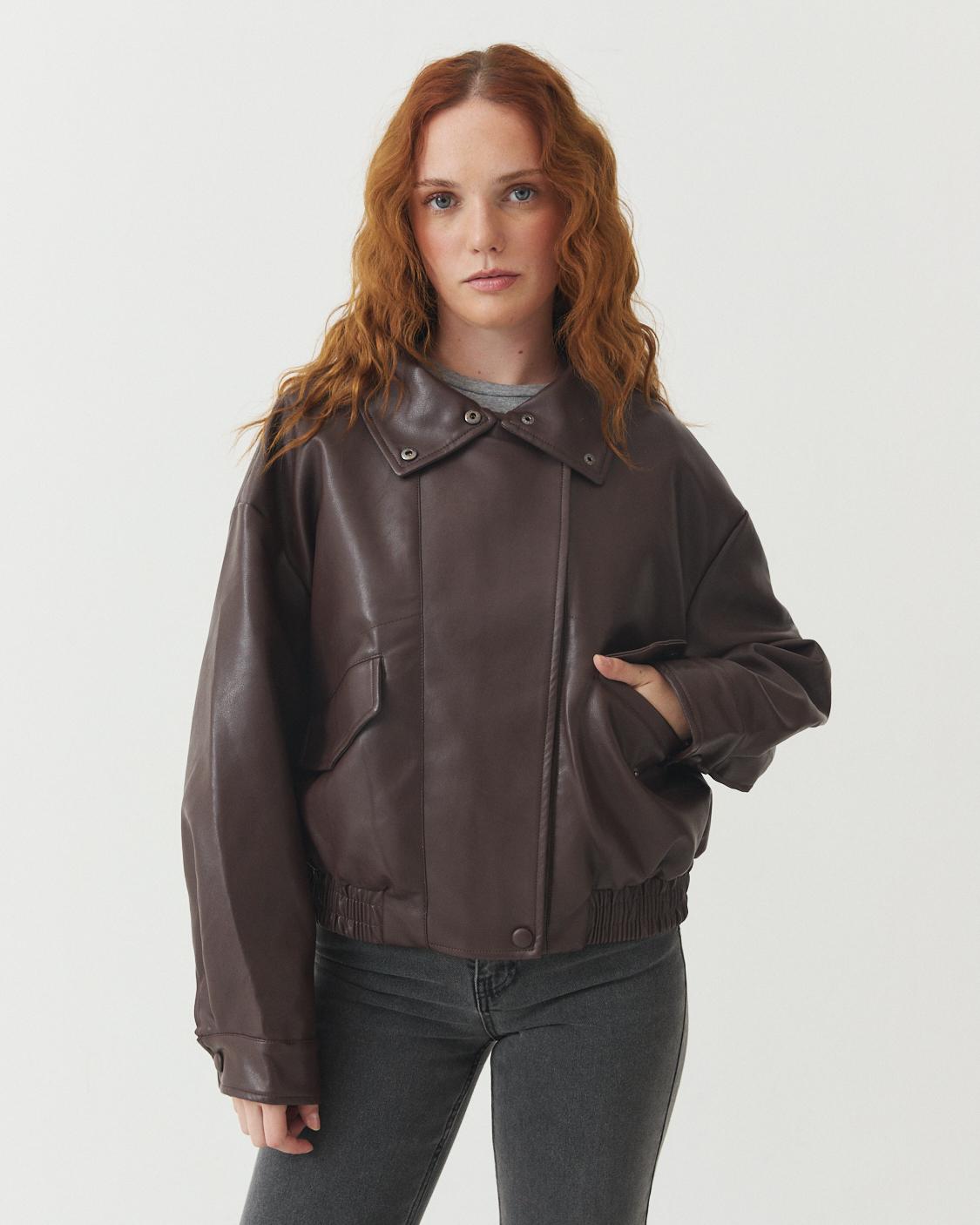 CHAQUETA BIKER EFECTO PIEL