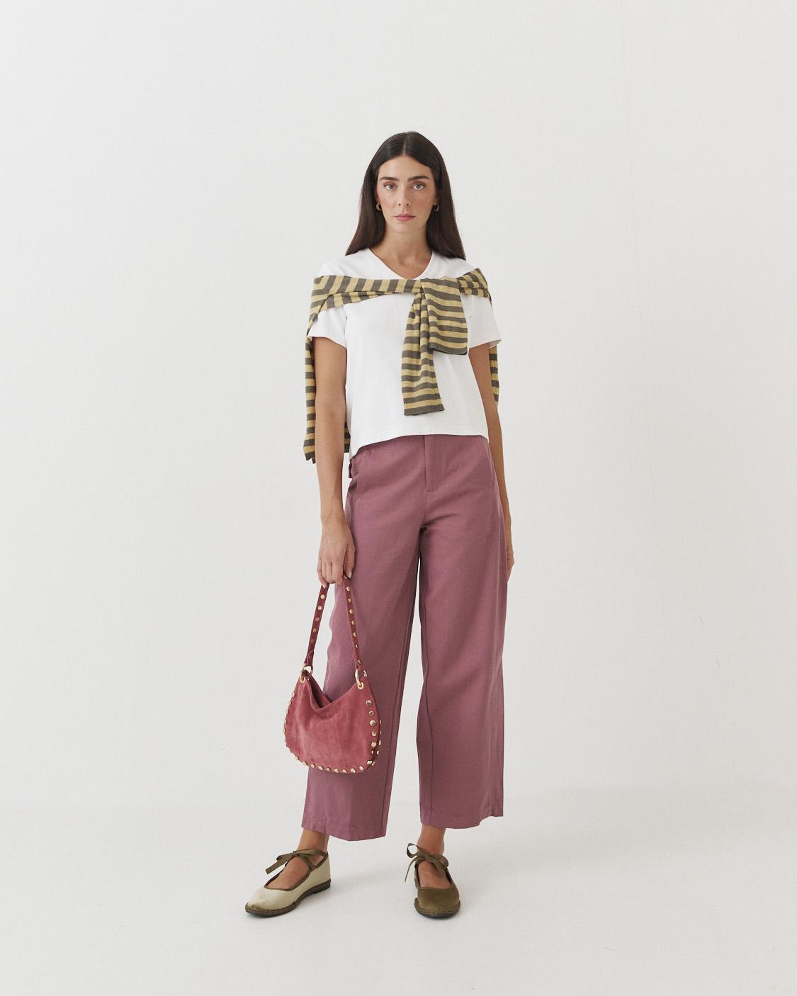 PANTALON WIDE LEG COSTURAS