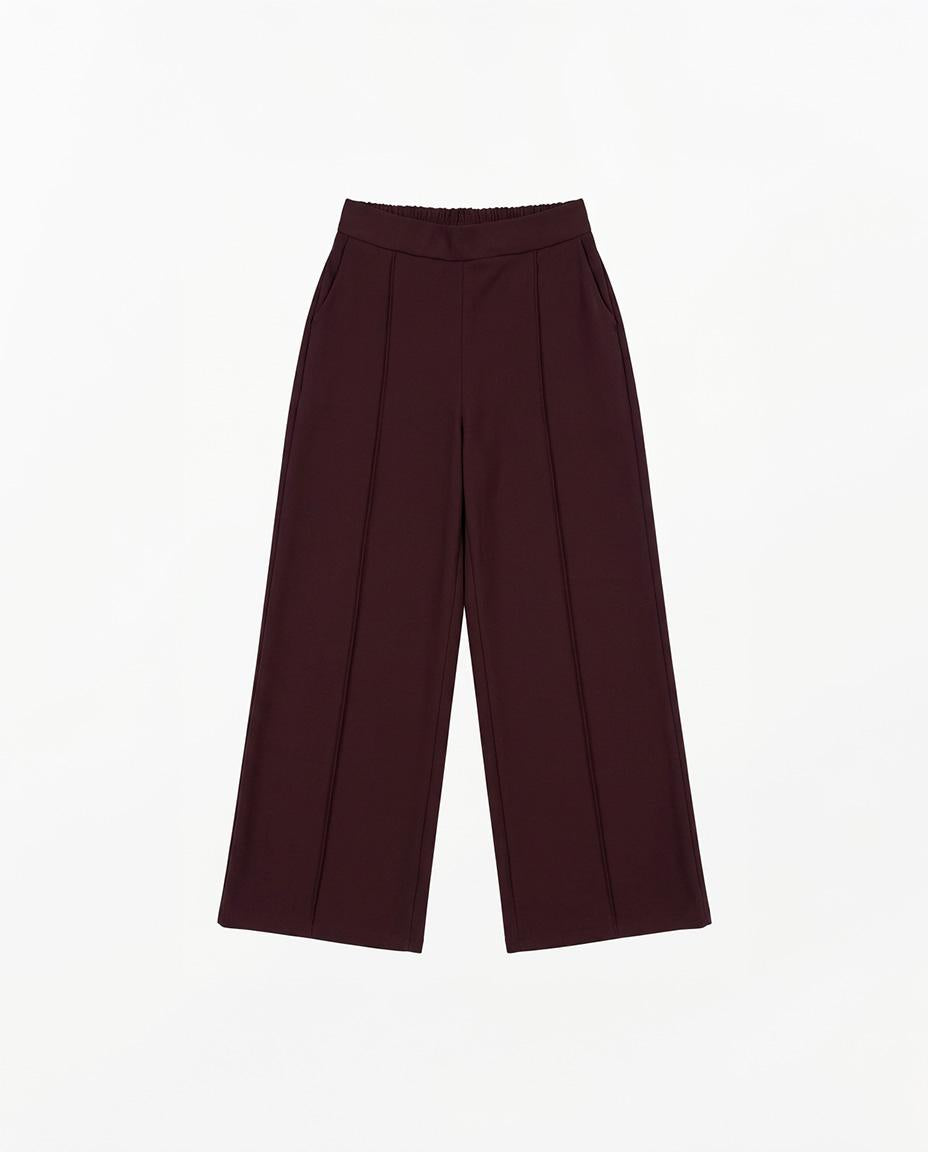 WIDE LEG TROUSERS WITH PIPING