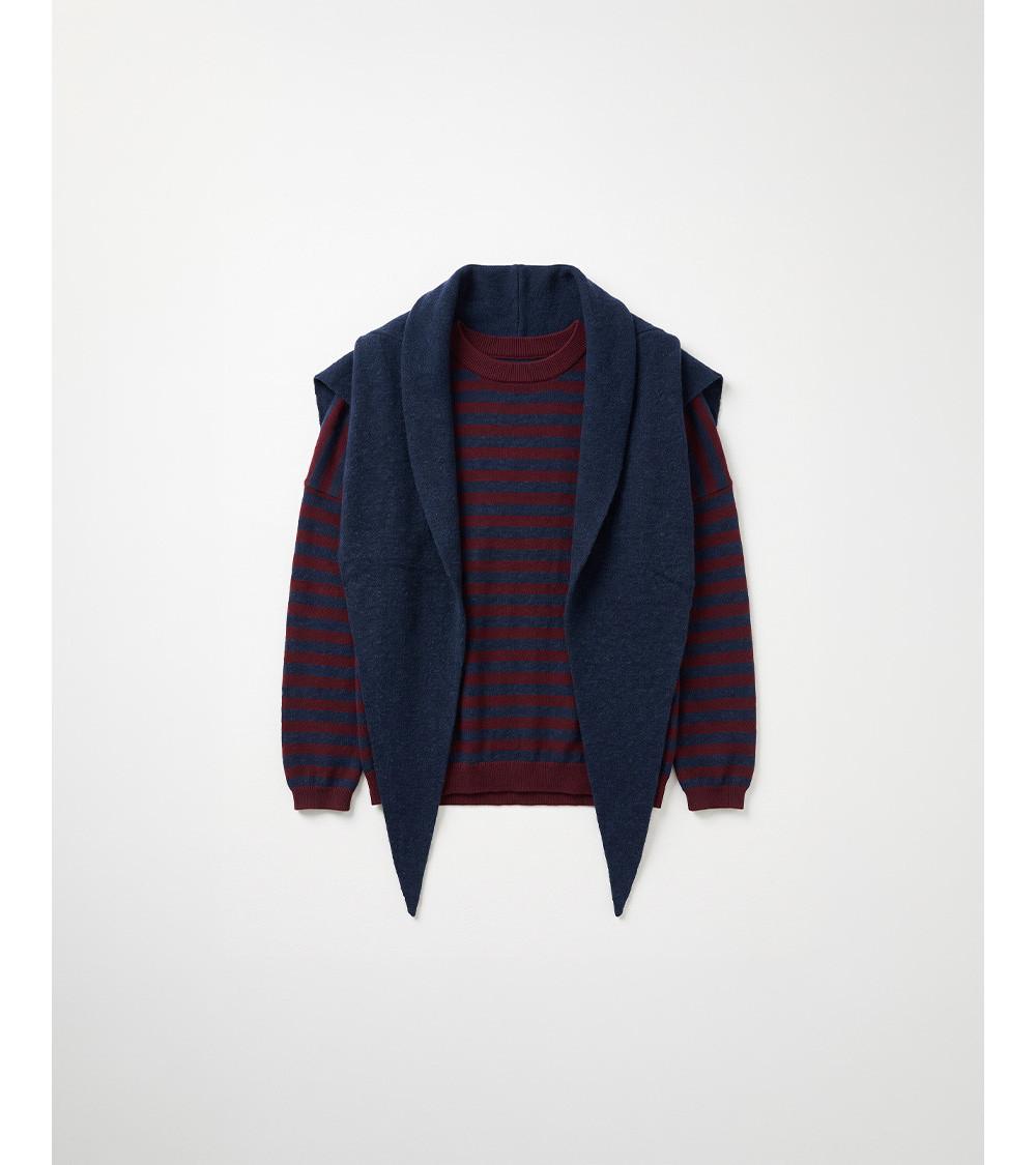 NECK SCARF STRIPED SWEATER