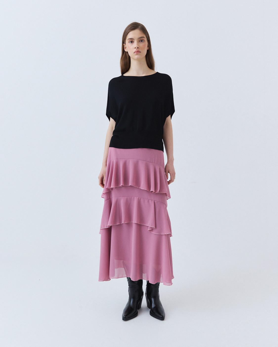FALDA LARGA CAPAS VOLANTES