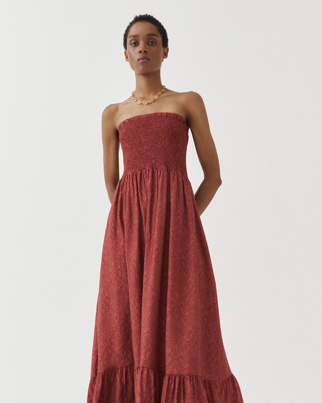 VESTIDO LARGO NIDO DE ABEJA