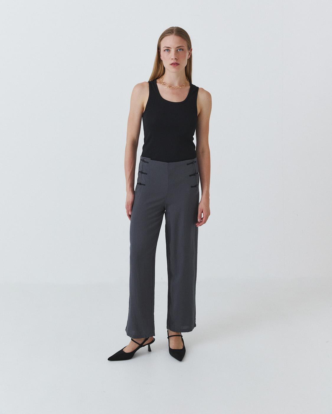 PANTALÓN RECTO QIPAO CONTRASTE