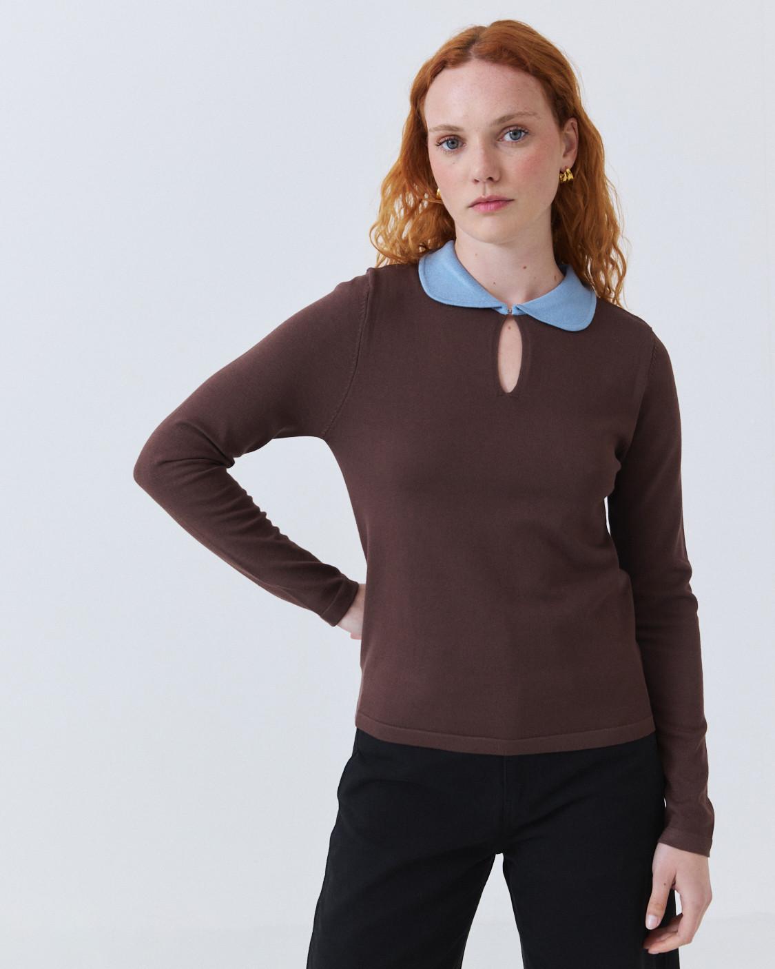 BABY COLLAR KNIT SWEATER