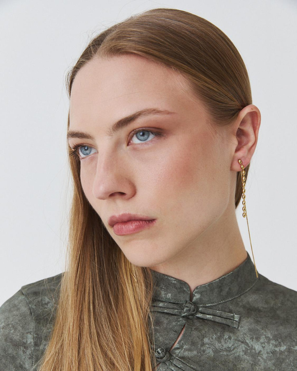 LONG BEADED CHAIN EARRINGS
