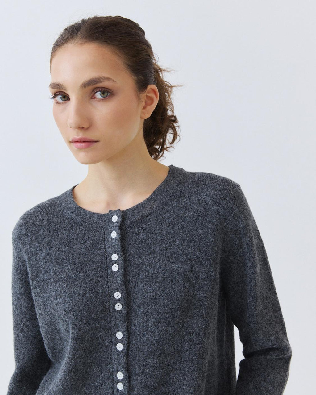 DOUBLE-BREASTED KNIT CARDIGAN