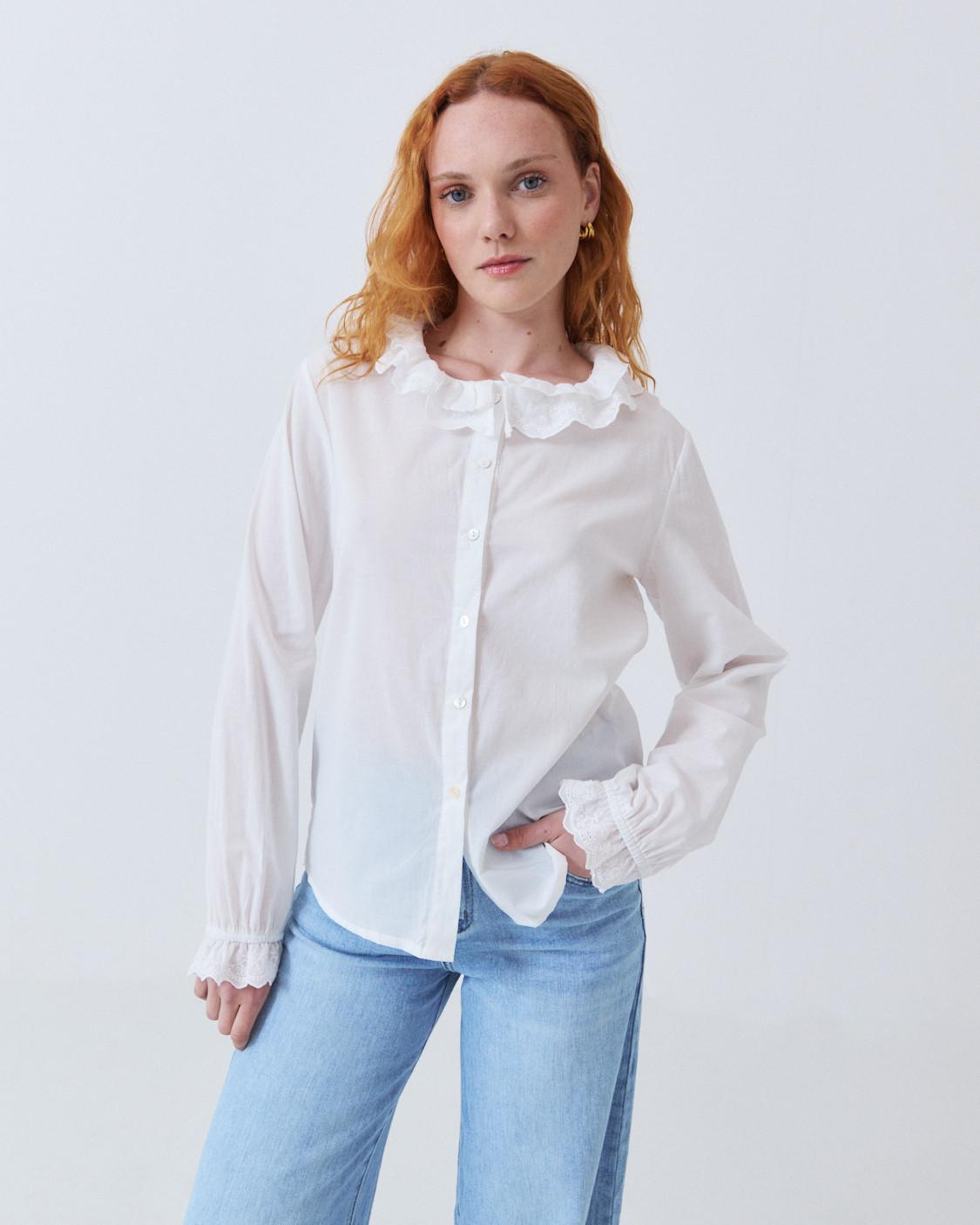LACE COLLAR SHIRT