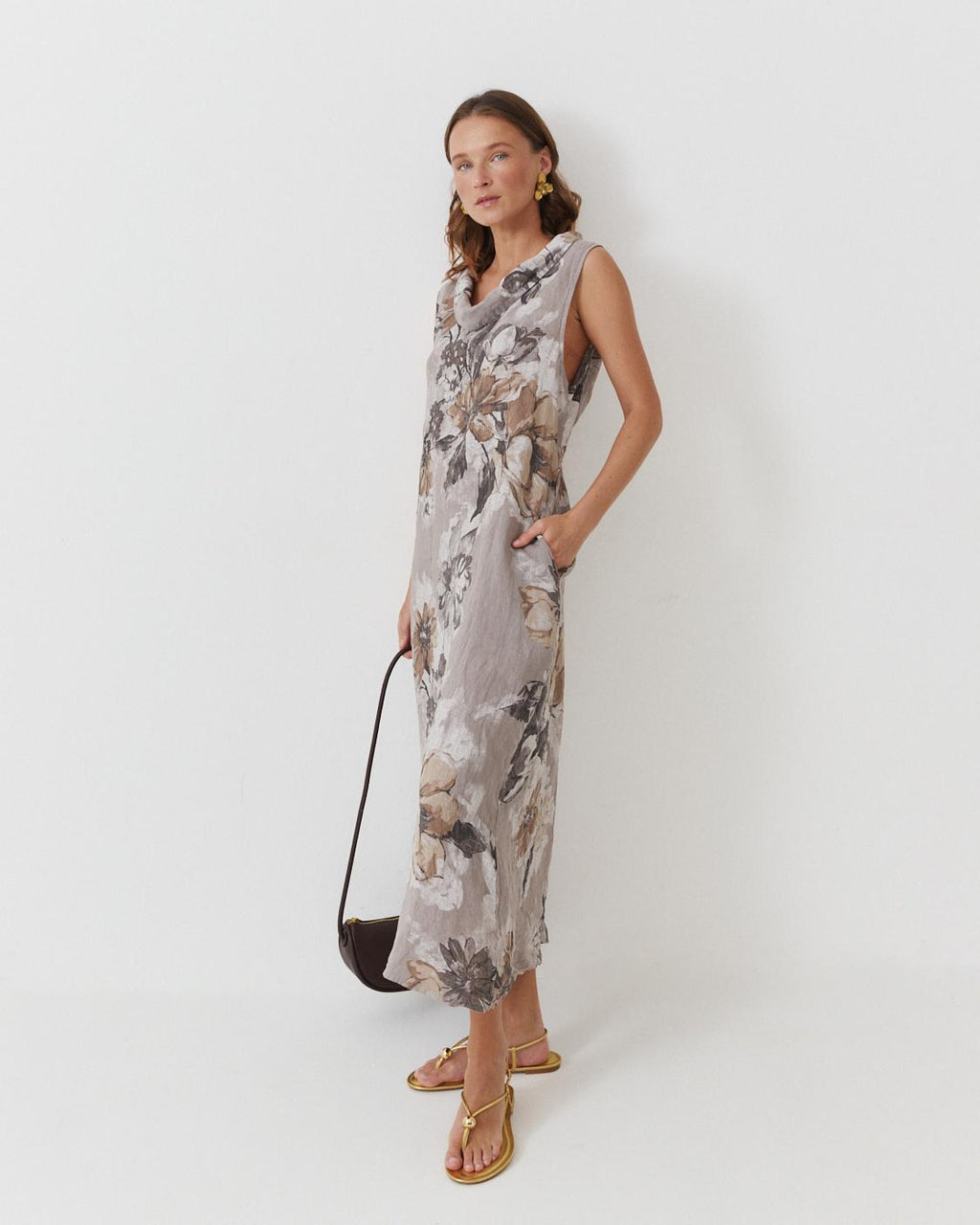 PRINTED LINEN DRESS