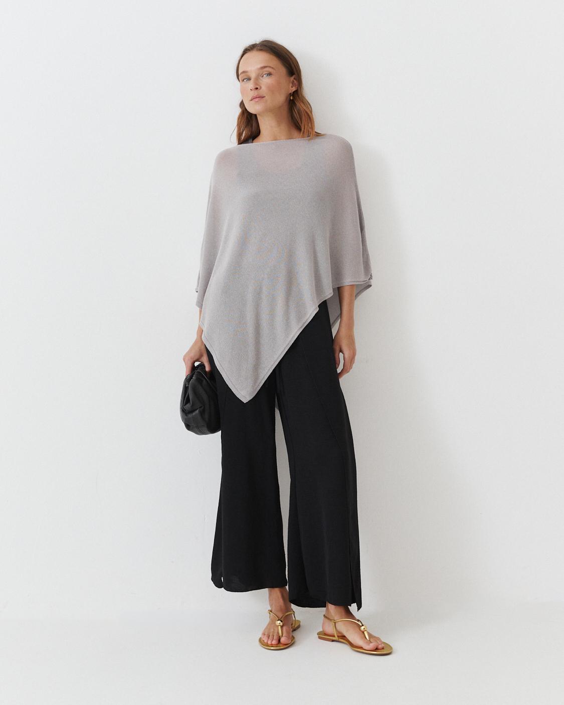 METALLIC SHIMMER KNIT CAPE