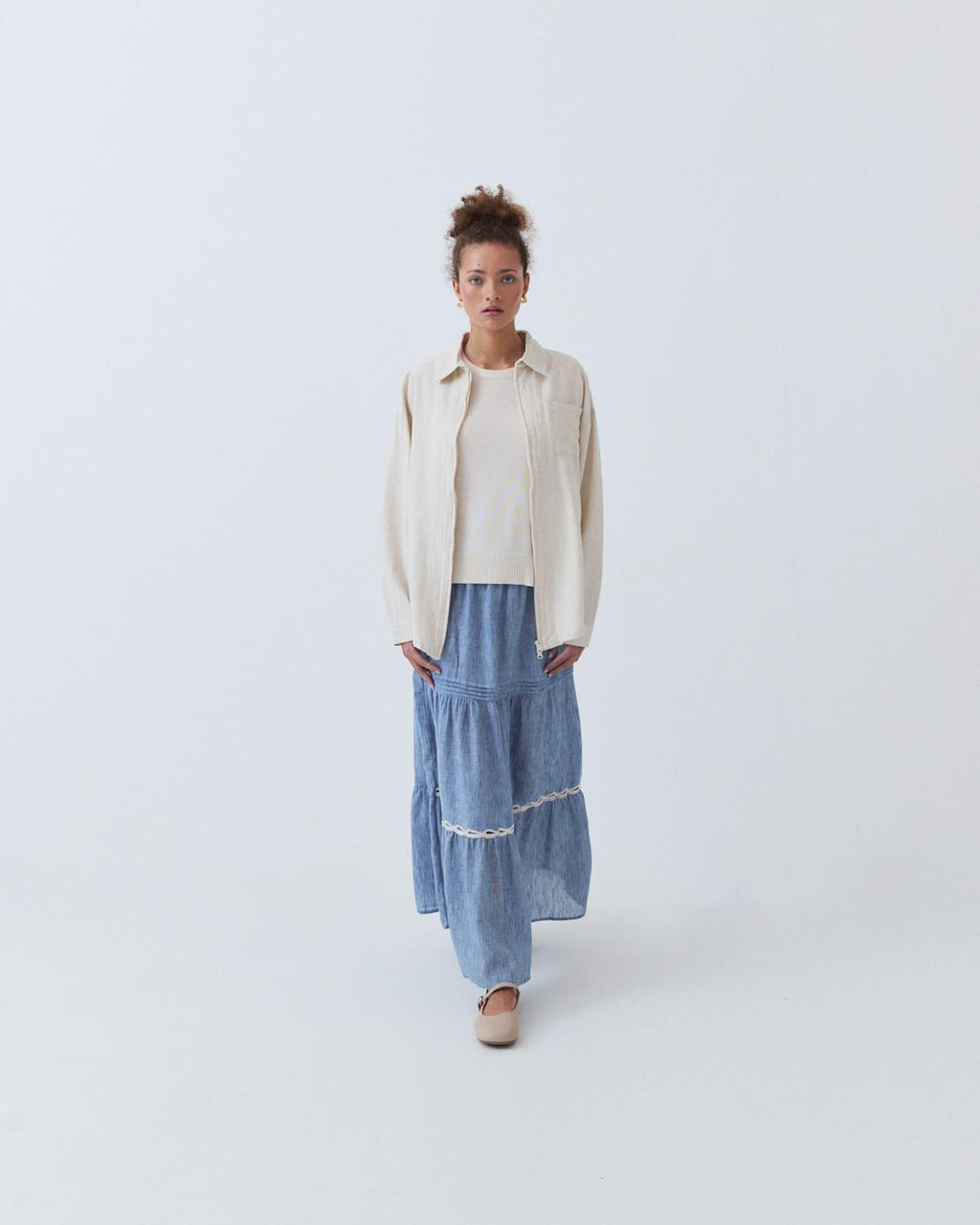 MIDI RUFFLE SKIRT