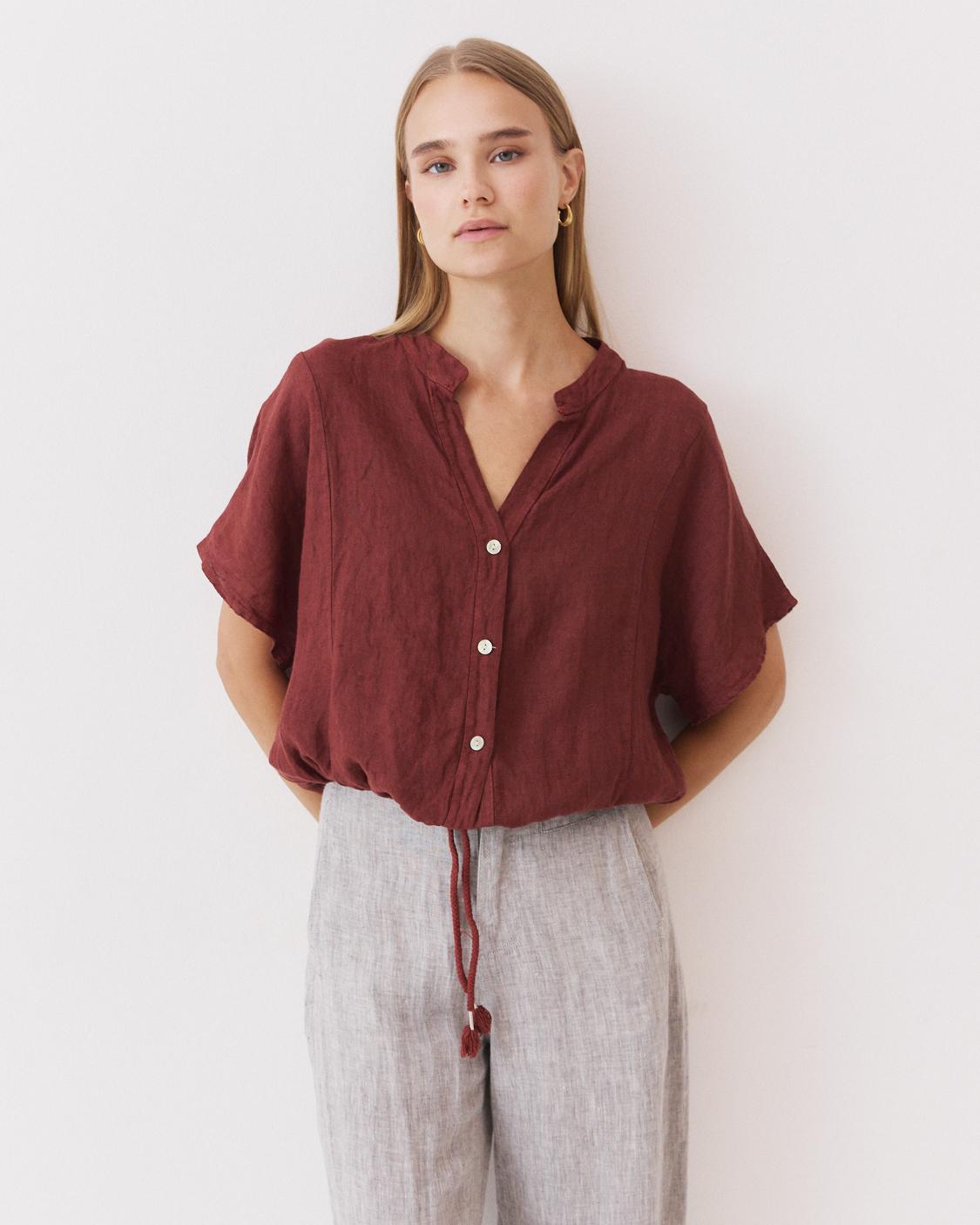 BLUSA LINO DETALLE BAJO
