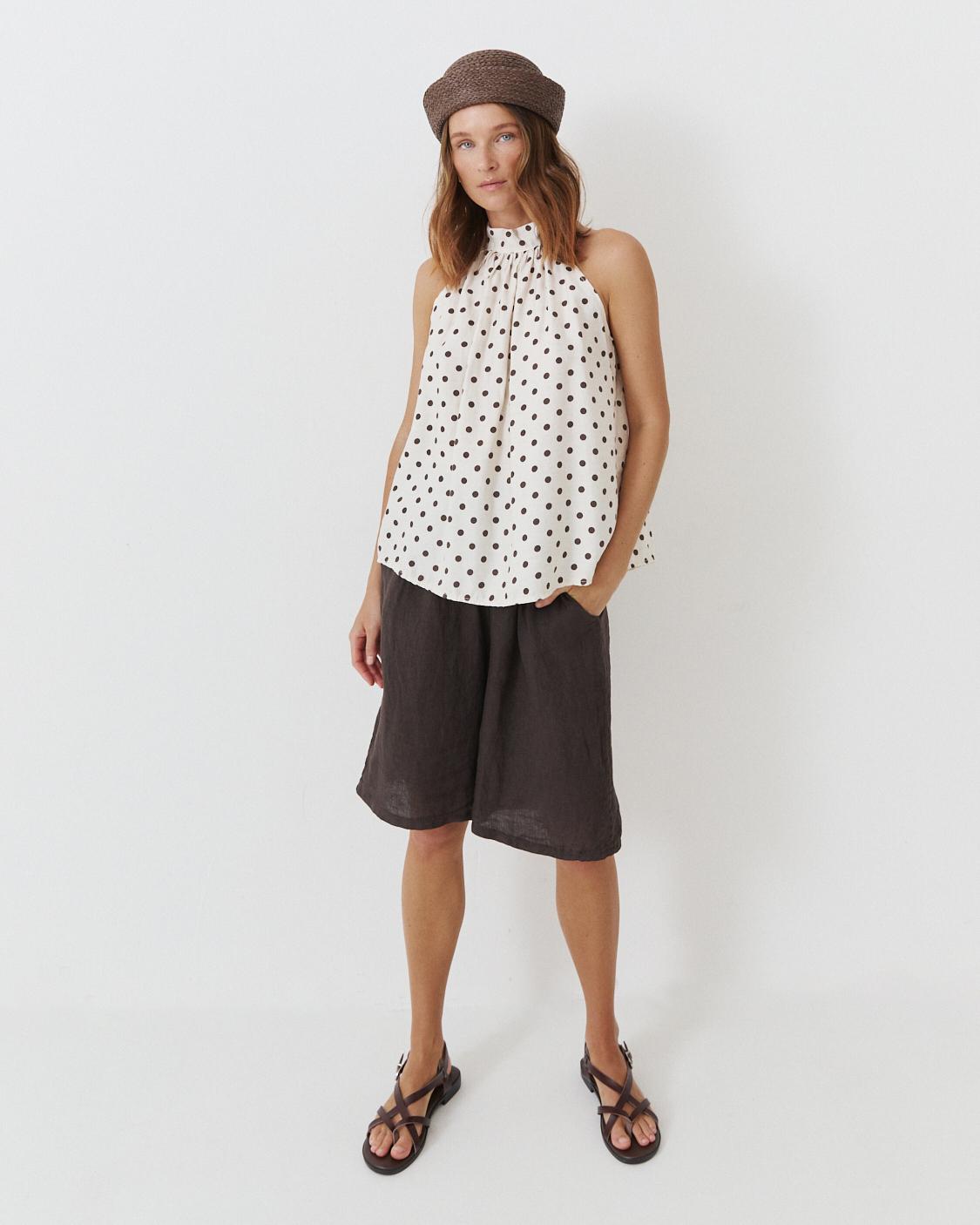 POLKA DOT HALTER TOP