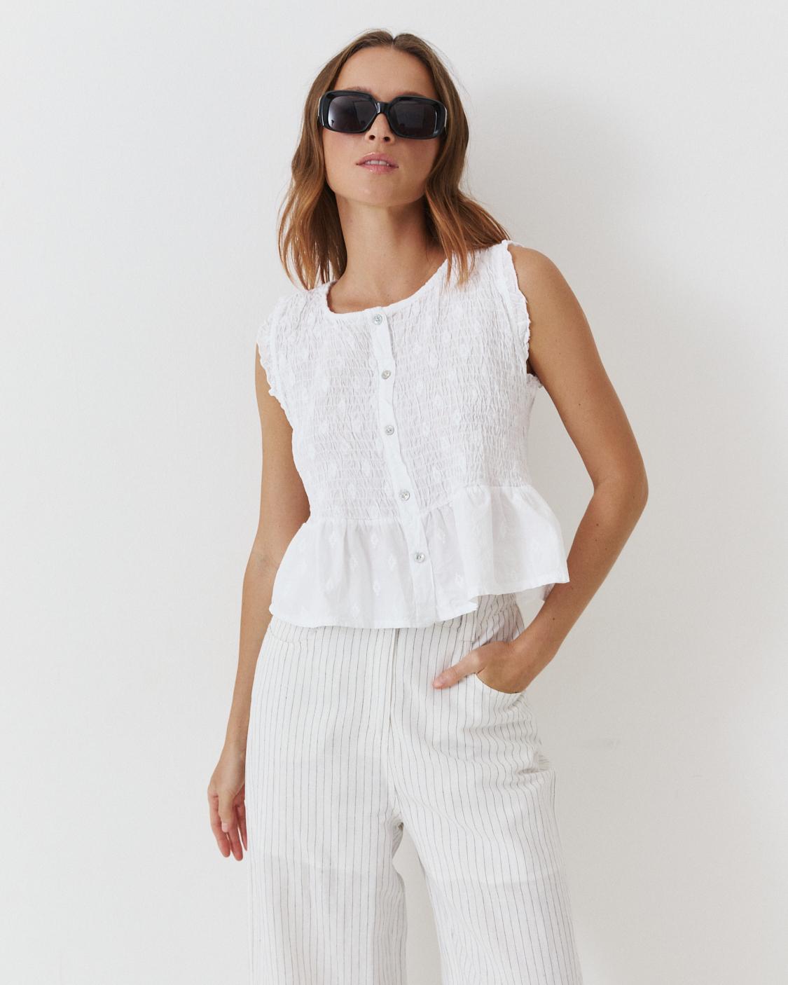 TOP NIDO ABEJA PEPLUM BORDADO